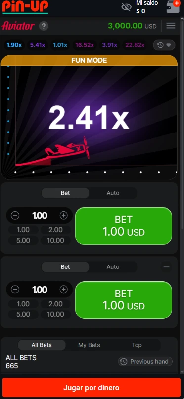 Pin-Up Aviator móvil